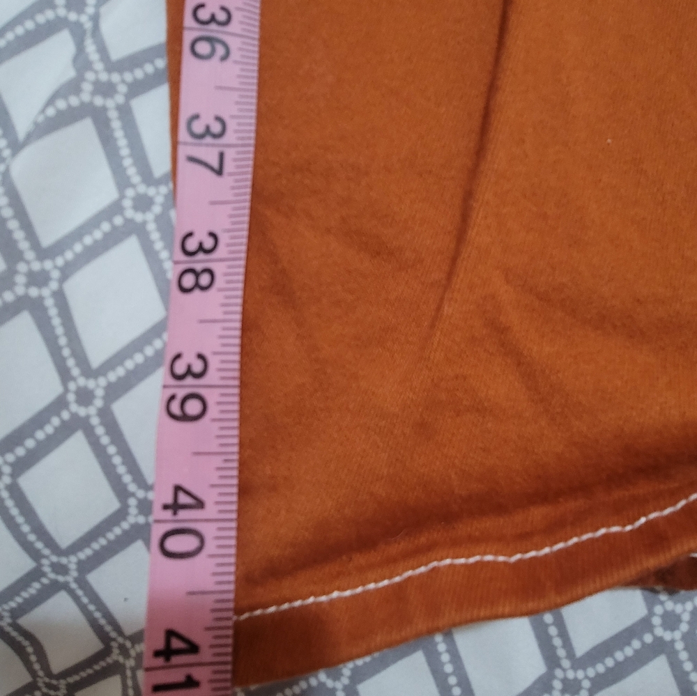 FOREVER 21 size LG burnt Denim pants ๐ oversized pockets, elastic button zip. - Picture 16 of 17